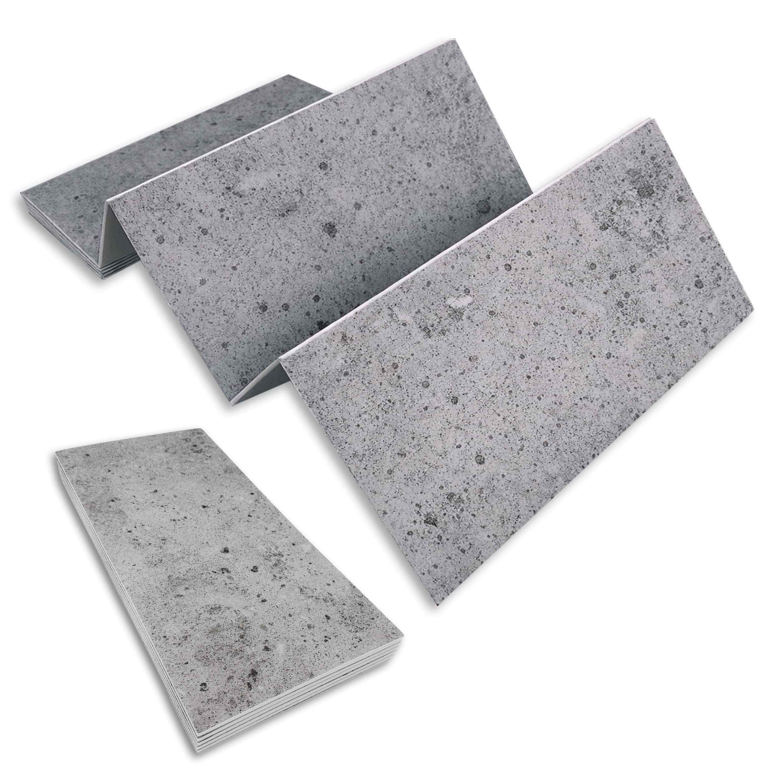 DECCART Wandpaneele Betonoptik 2 Stück | 1,38 m², Faltbar Deko Paneele Wand aus Polystyrolschaum Wandverkleidung Platten Modern Wandpanele Fugen Kaum Sichtbar