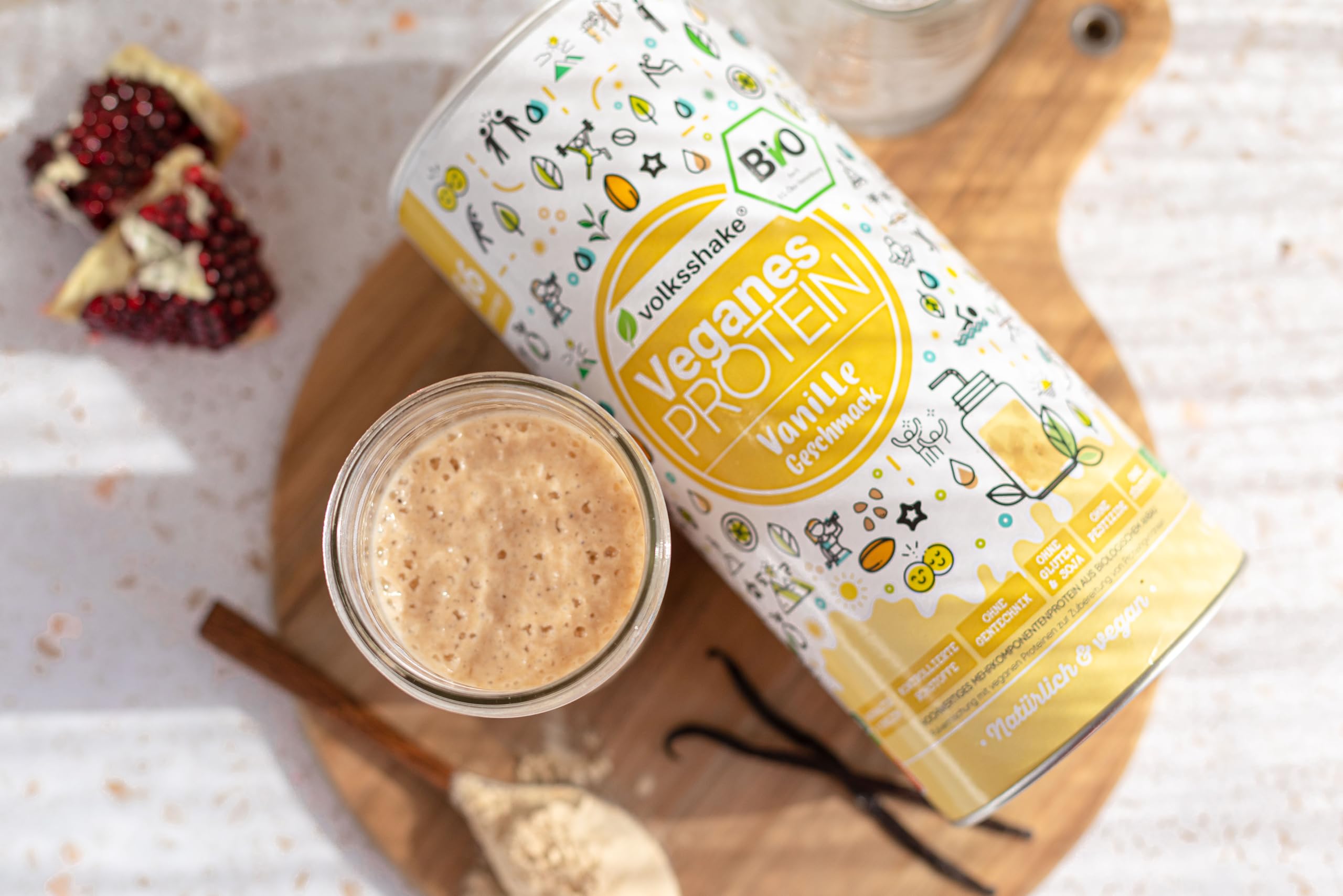 BIO Protein vegan | Vanille | DE-ÖKO-006 | 10 pflanzliche Proteinquellen | Ohne Süßungsmittel | Ohne Soja & Gluten | Premiumqualität vom Bodensee | Made in Germany (1000g, Vanille)