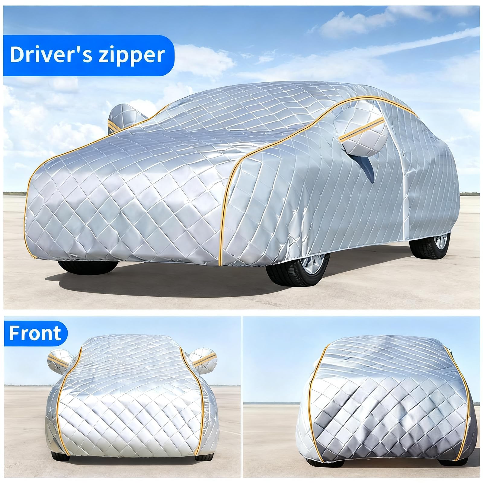 Cubre para Auto fit Buick Electra Estate Wagon 1980(1979-1984),Anti-Granizo Cubierta Auto Algodón Espesado, Impermeable Anti-UV Resistente Al Polvo Nieve Rasguño con Puerta Cremallera