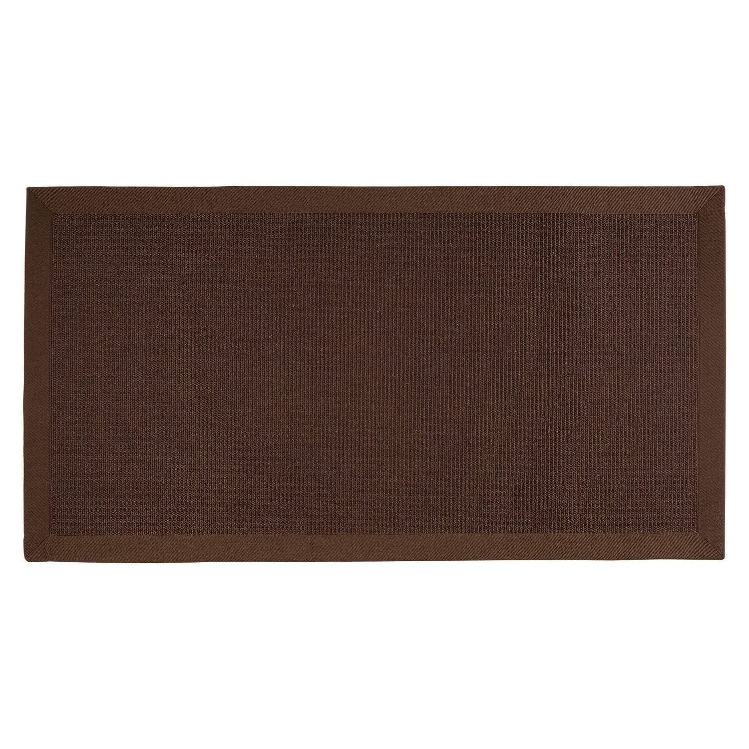 casa pura SisalTeppich Wohn- und Schlafbereich, Küche und Esszimmer, Dunkelbraun, Rutschfester, waschbarer kurzfloriger Teppich mit Bordüre, 200 x 290 cm