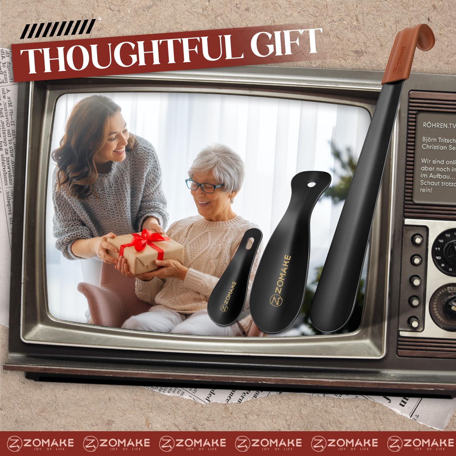 Calzascarpe Metallico 3 Pezzi ZOMAKE - 42, 19 E 10 Cm, Con Manico In Pelle - Foto 10