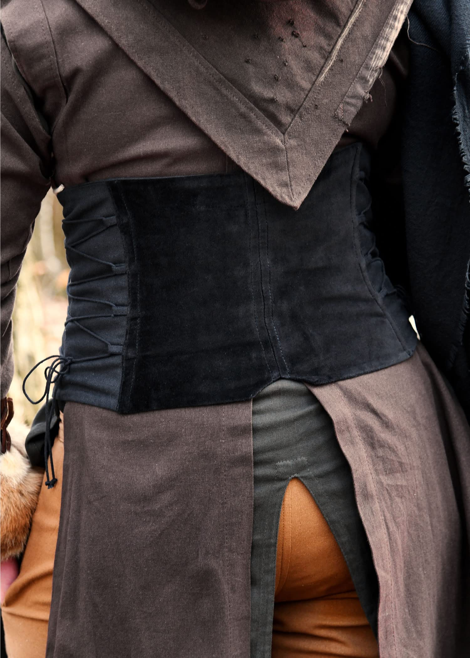 Battle-Merchant Unterbrust Corsage Anik Oberteil für Damen | Mieder aus Samt mit Schnürung | Mittelalter Kleidung | LARP, Wikinger, Pirat, Gothic, Kostüm