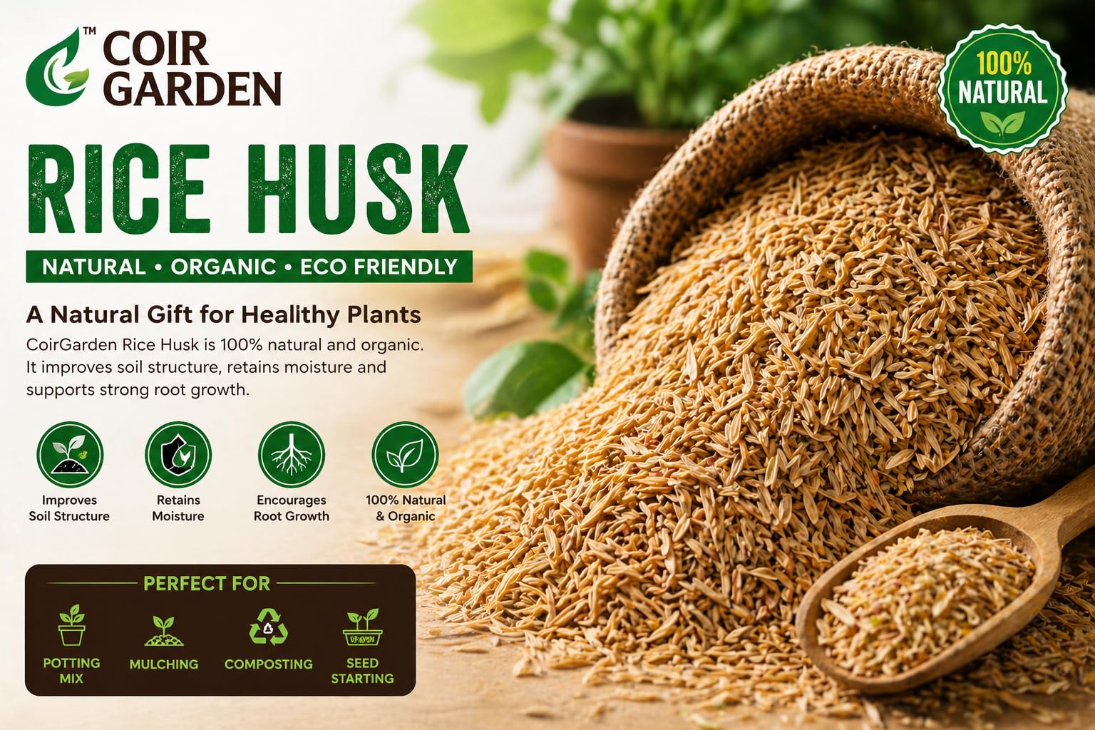 Organic Rice Husk Powder - 1 KG -7 Organic Rice Husk Powder - 1 KG -7