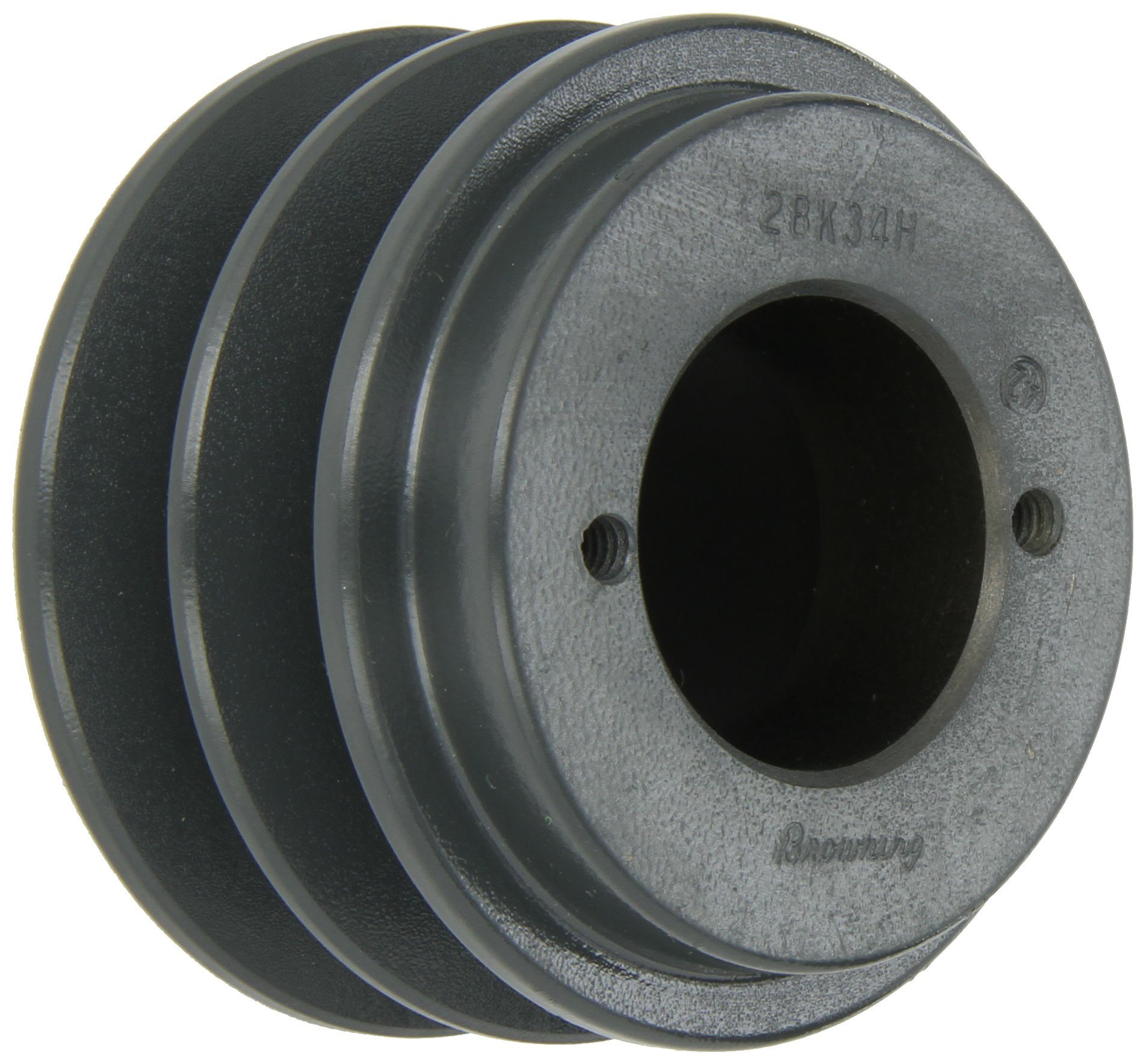 Browning 2BK34H Bushed Classical Gripbelt Sheave, 4L or A, 5L or B Belt, 2 Grooves, Uses H Bushing