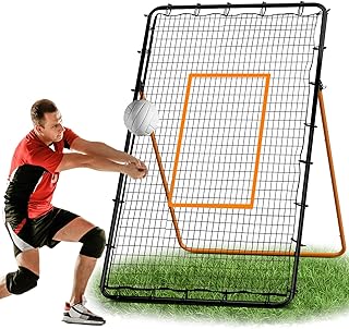 Volleyball Rebounder Net,Portable 7x4 ft Training Equipment for Spike and Smash Practice - 5 Rebound Angles Custom Target Area for Volleyball Sports Training
