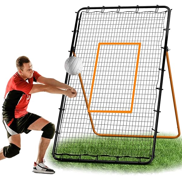 Volleyball Rebounder Net-Portable 7x4 ft Training Equipment for Spike and Smash Practice5 Rebound Angles Custom Target Area for Volleyball Sports Training