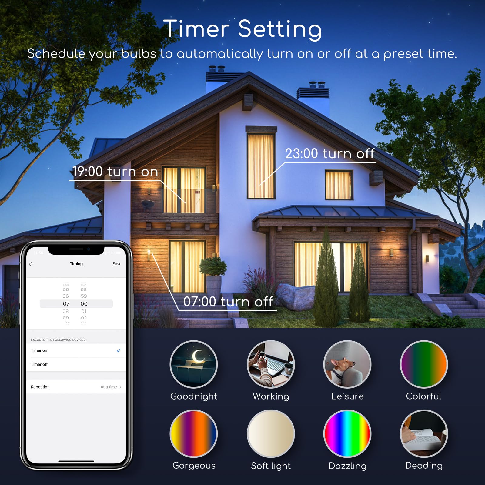 Aigostar - Lampadina Led smart A60 E27 attacco grande 9W， Funziona con Alexa e Google Home. Dimmerabile bianca 3000k - 6500k o RGB multicolore. Confezione da 6 Unità.