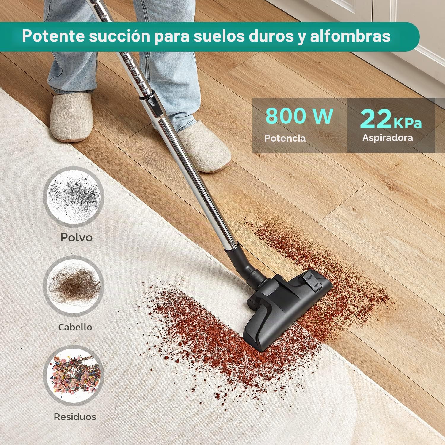 EUREKA Apollo Aspiradora sin Bolsa Verde 240W 2.2L 72 Decibelios
