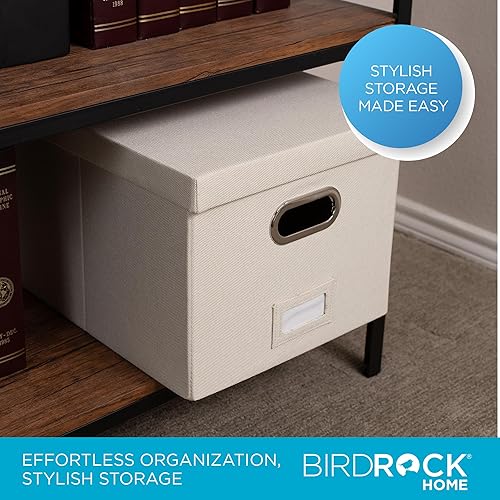 Miniatura 2 de Internet's Best - Organizador de archivos, plegable, de lino decorativo, para archivar y almacenar, para oficina - para cartas y legales