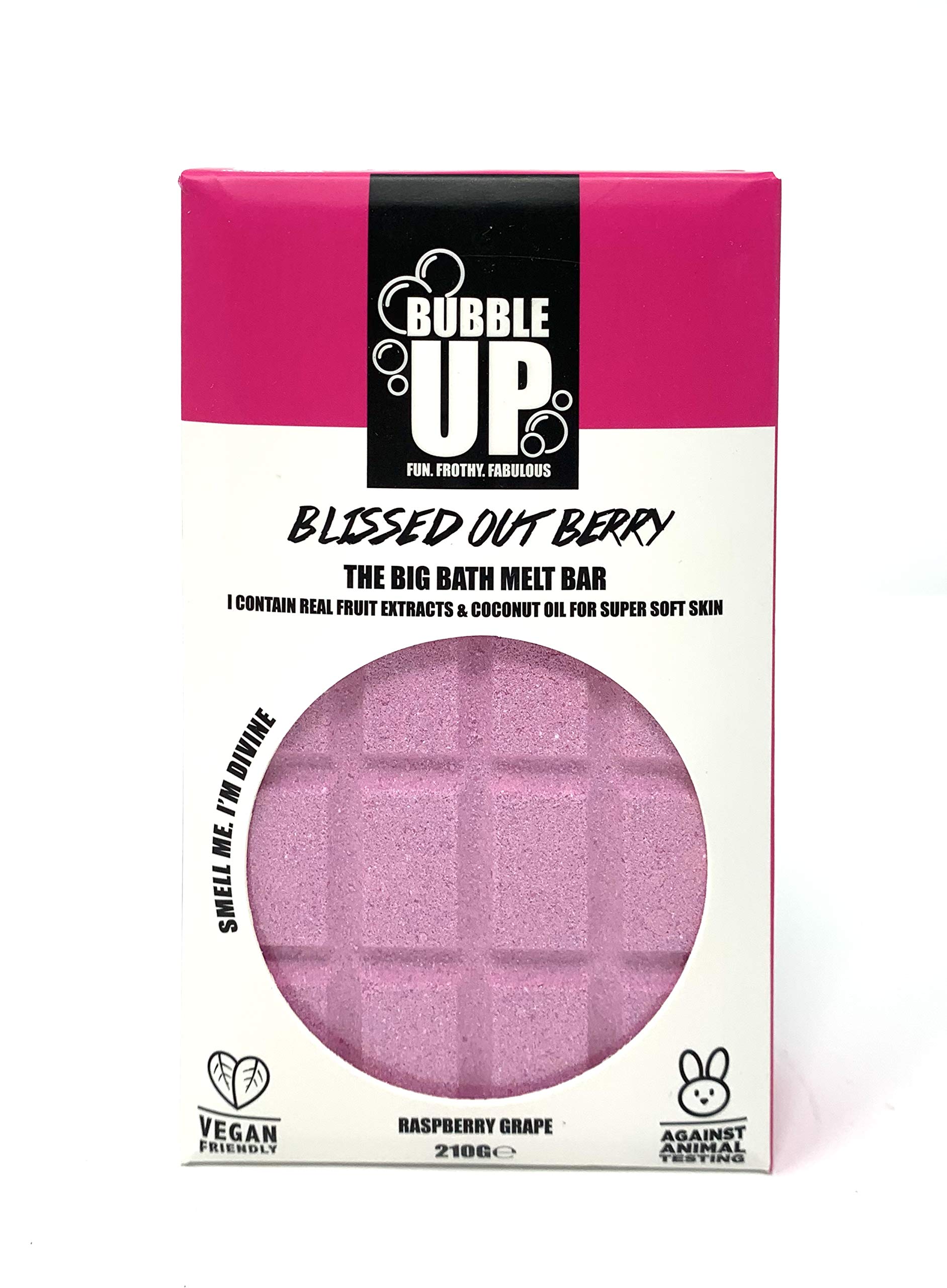 Bubble Up Bath Oil Melt Bar - Moisturises Skin, Relaxing Fragrance - Vegan Friendly & Cruelty Free -RASPBERRY & GRAPE