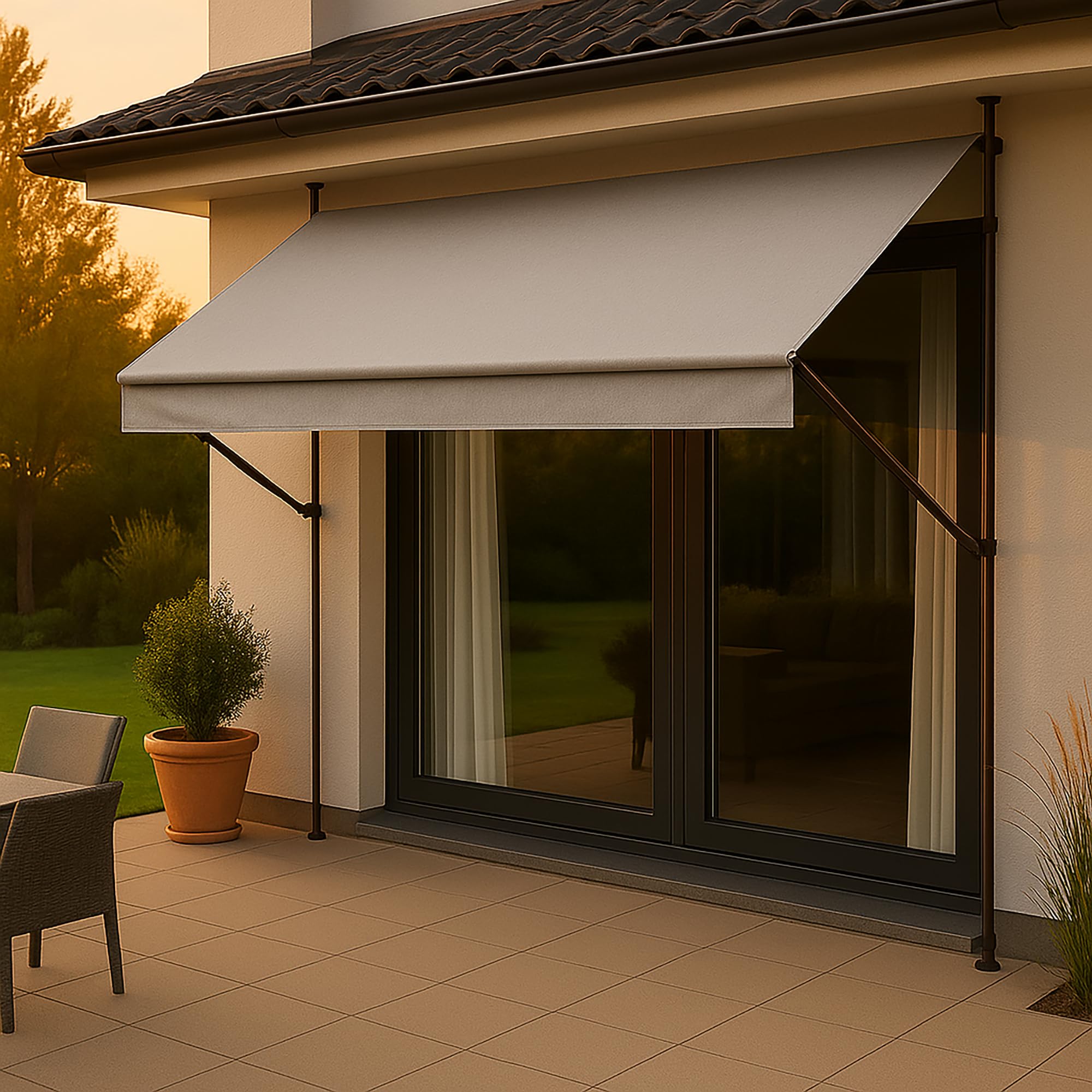 Angerer – Tendone, – Tenda da sole, design Style granito, grigio, 150 x 350 x 225 cm, 2303/005
