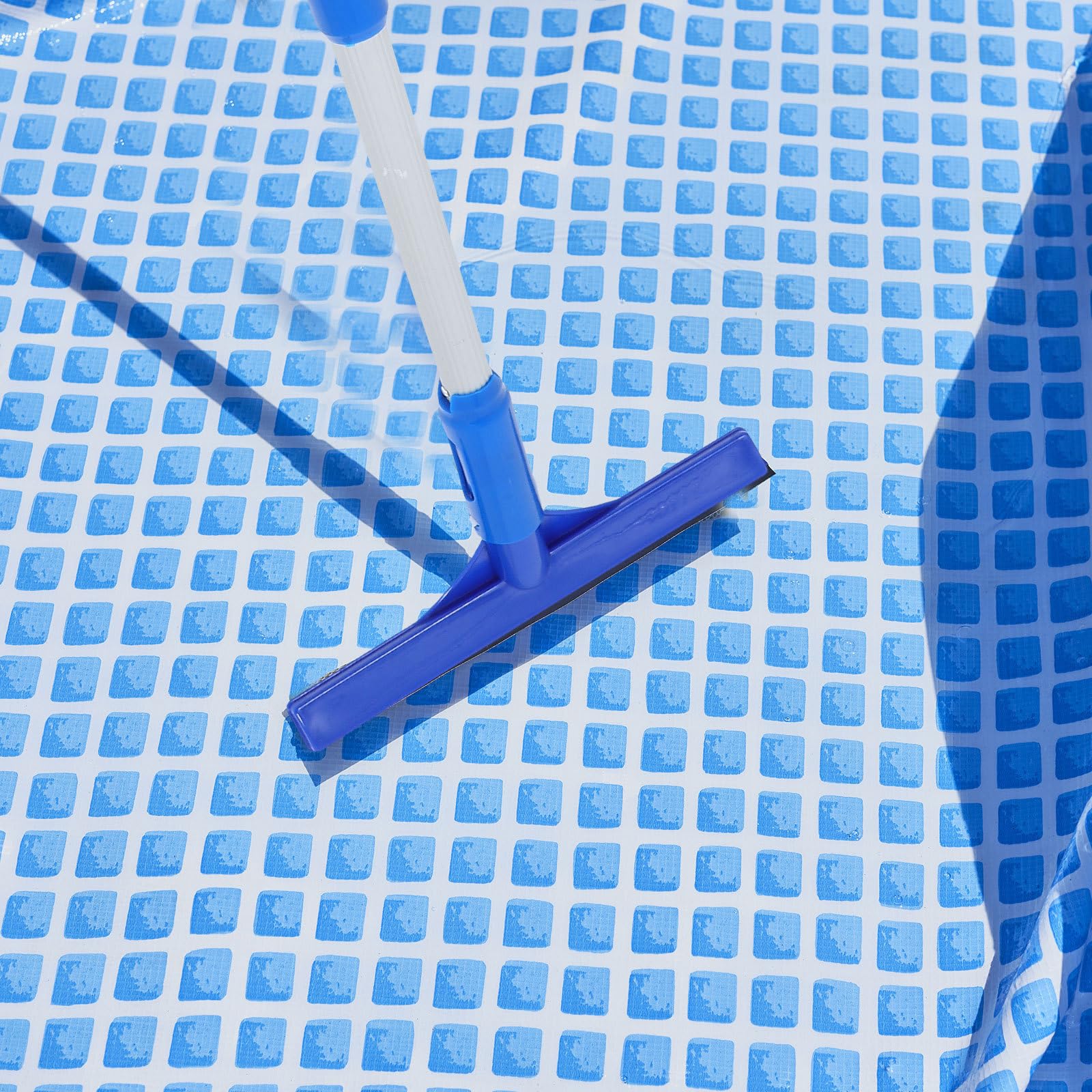 NUOBESTY Kit de Limpieza de Piscinas con Cepillo, Esponja, Red Recogedora y Poste Telescópico para Piscinas Residenciales Celebración Verano