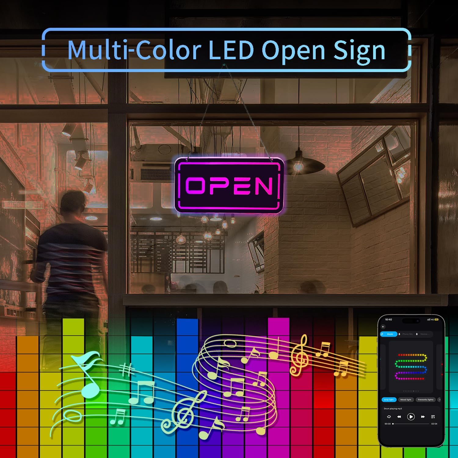 Snapklik.com : LED Open Sign For Business Window, 16" X 8" Neon Open ...