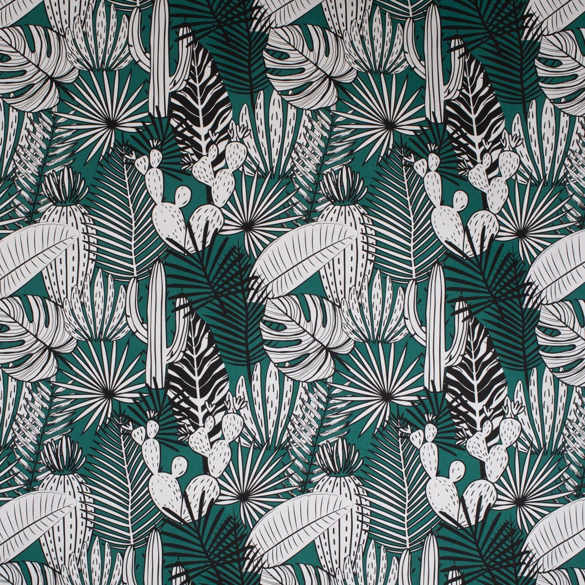 Schöner Life - Paraspifferi a forma di cactus, foglie di palma, verde, bianco e nero, diverse misure, lunghezza a scelta: 90 cm