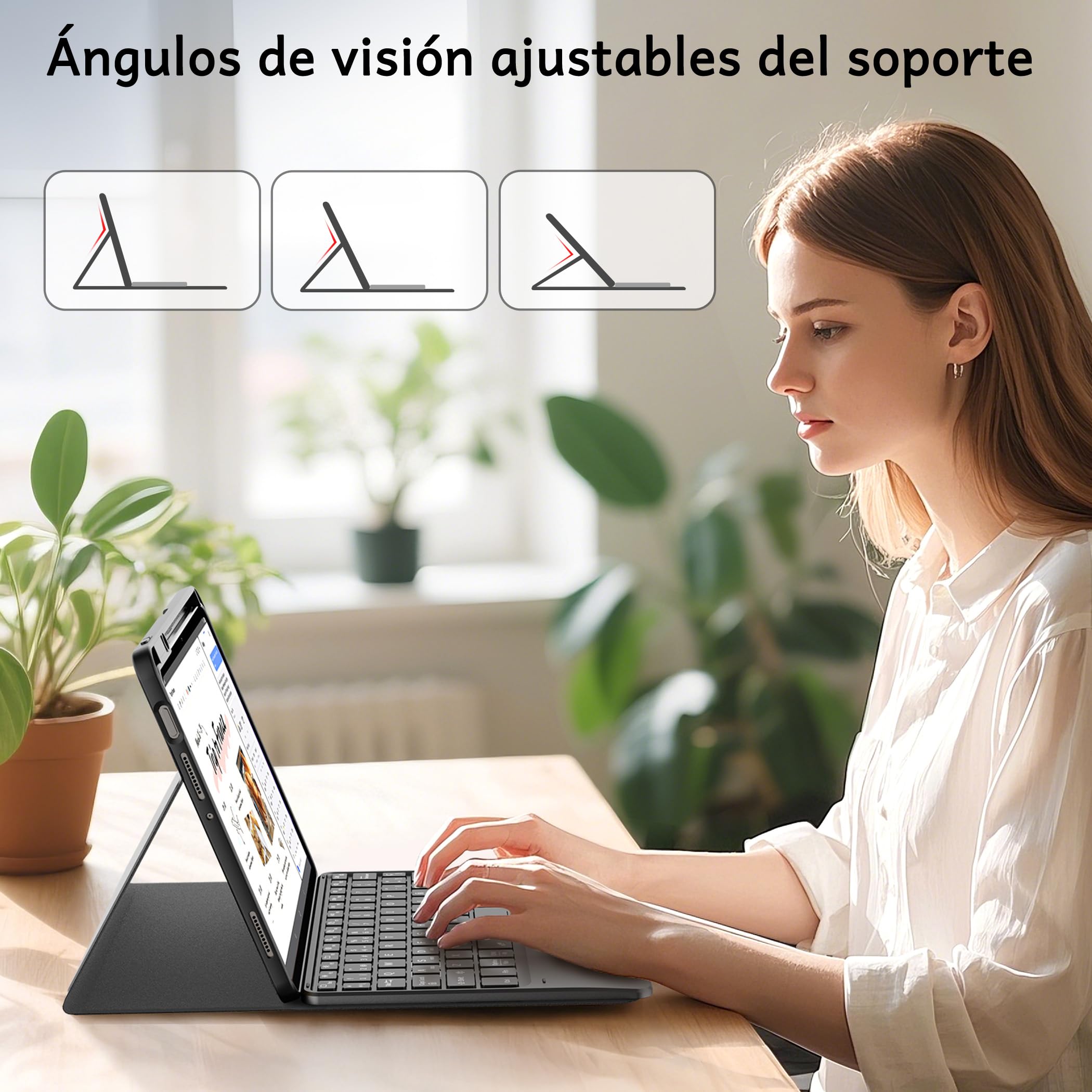 CACOE Funda Teclado Compatible con Xiaomi Mi Pad 7/ Mi Pad 7 Pro (11.2 Pulgadas, 2025) con Touchpad, [Español] Iluminación de 7 Colores Teclado Inalámbrico Desmontable, Negro
