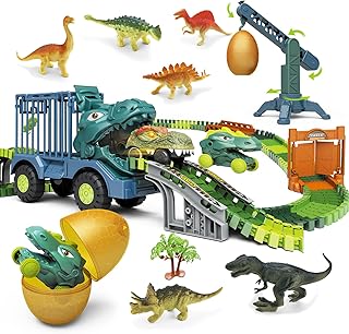 Cute Stone 恐竜 おもちゃ レール 鉄道おもちゃ 知育玩具 玩具安全基準合格 168点セット 大冒険 情景再現 恐竜フィギュア 電動恐竜カー クレーン 組み立て式 誕生日プレゼント CSklgd