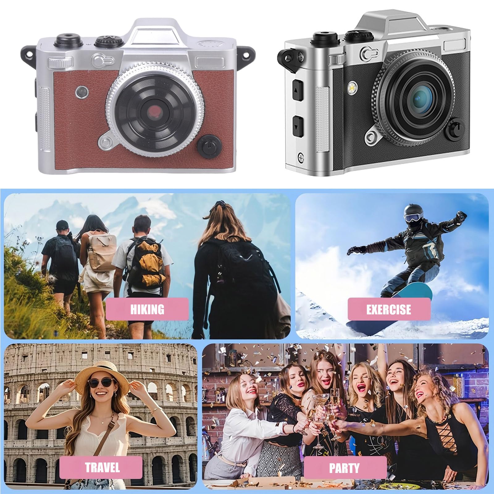 Piccolo portachiavi fotocamera digitale 2K 720P registrazione video 32 GB storage estremo sottile trasportabile auto sportiva laterale pull uso quotidiano piccola videocamera