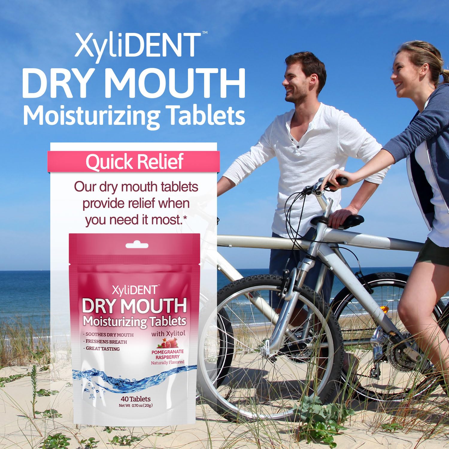 Nature's Stance XyliDENT - Compresse di xilitolo per alleviare la secchezza della bocca, stimola la saliva, rinfresca l'alito, riduce la produzione di acido, sollievo ad azione rapida, 40 pezzi