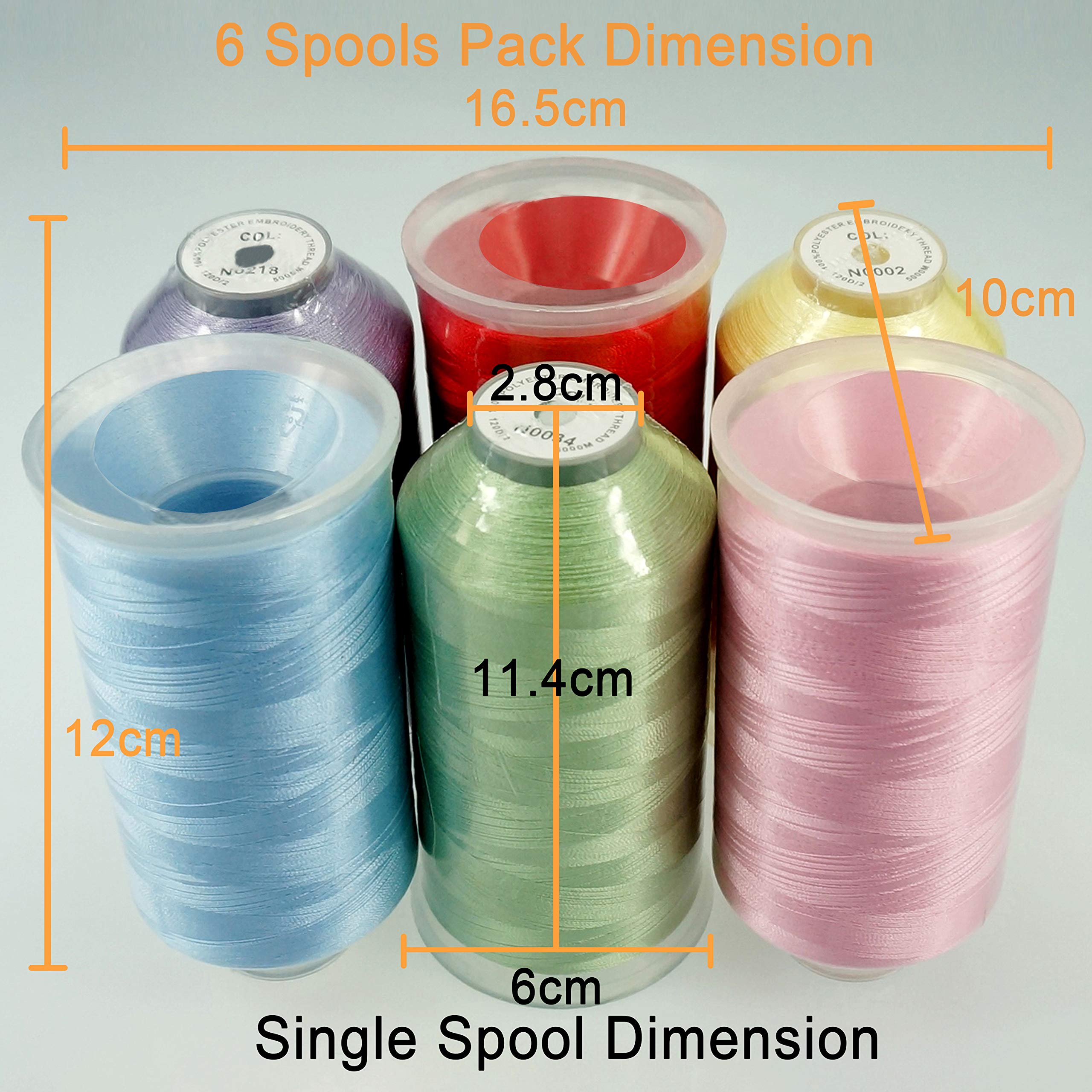 New Brothread 32 Bobines Fil à Broder Polyester 1000m - Couleurs Similaires Janome RA - Assortiment 1