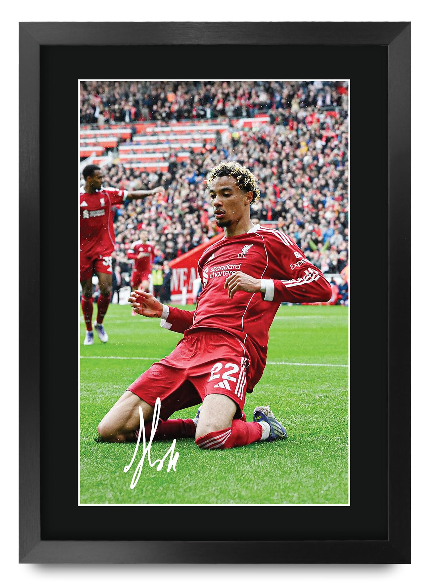 HWC Trading Hugo Ekitike Gifts Printed Signed Autograph Picture for Football Fans and Supporters (ID-000161) - A3 Framed