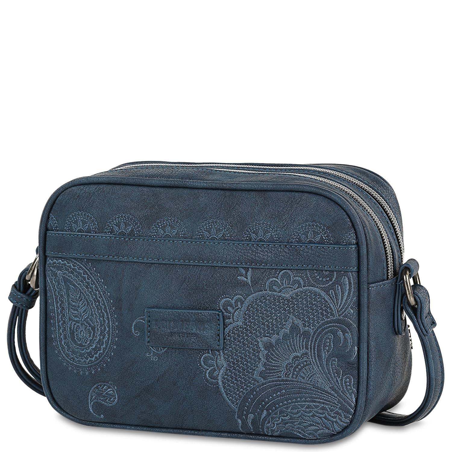 Lois bolso bandolera de mujer pequeño. base reforzada. cuero pu. bordado. cómodo y para uso diario. 302683