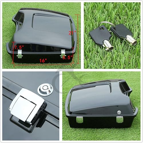 Miniatura 2 de TCT-MT Razor Tour Pack Pak Trunk WLatch Key se adapta a Harley Touring Road King FLT FLHT FLHTCU FLHRC Street Electra Glide Ultra-Classic 1997-2013