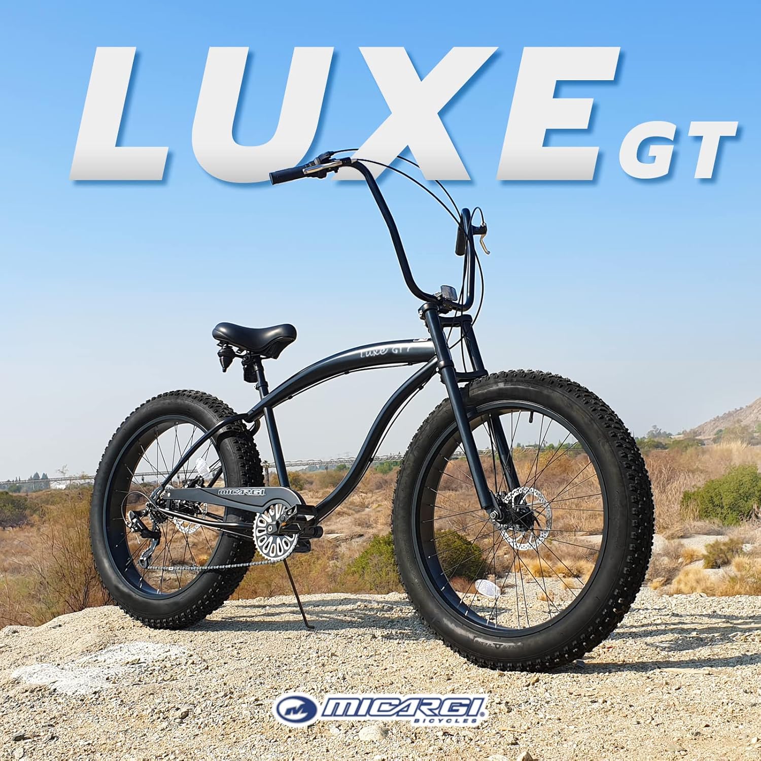 MICARGI Luxe 26 inch Beach Cruiser Bike for Men, Steel Frame