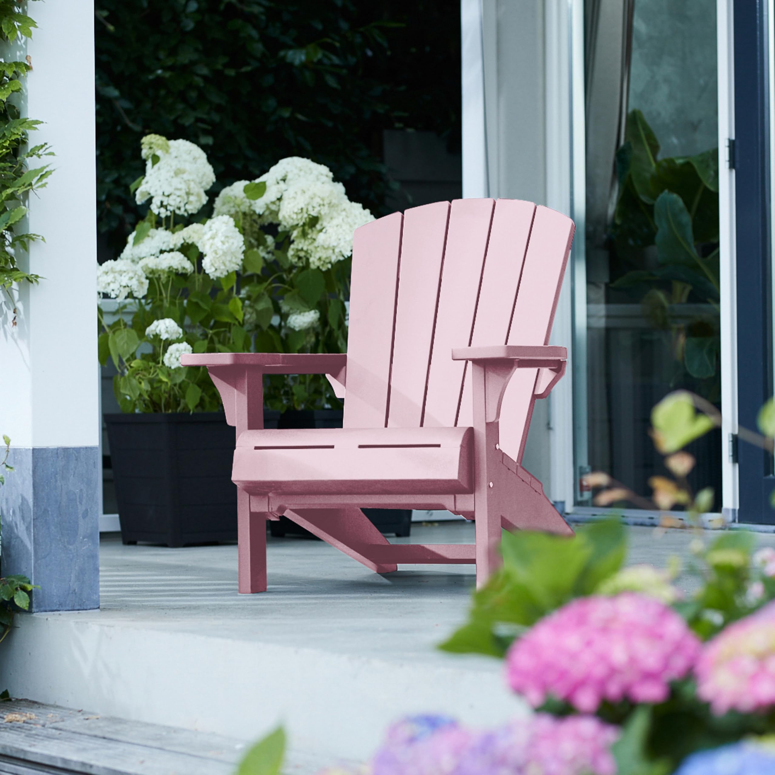 Keter Allibert by Troy Adirondack Chair - Silla de jardín de plástico para Exteriores, diseño clásico Americano, para jardín, terraza y balcón. (Rosa Antiguo, Tamaño Grande, 1, Unidad, 1)