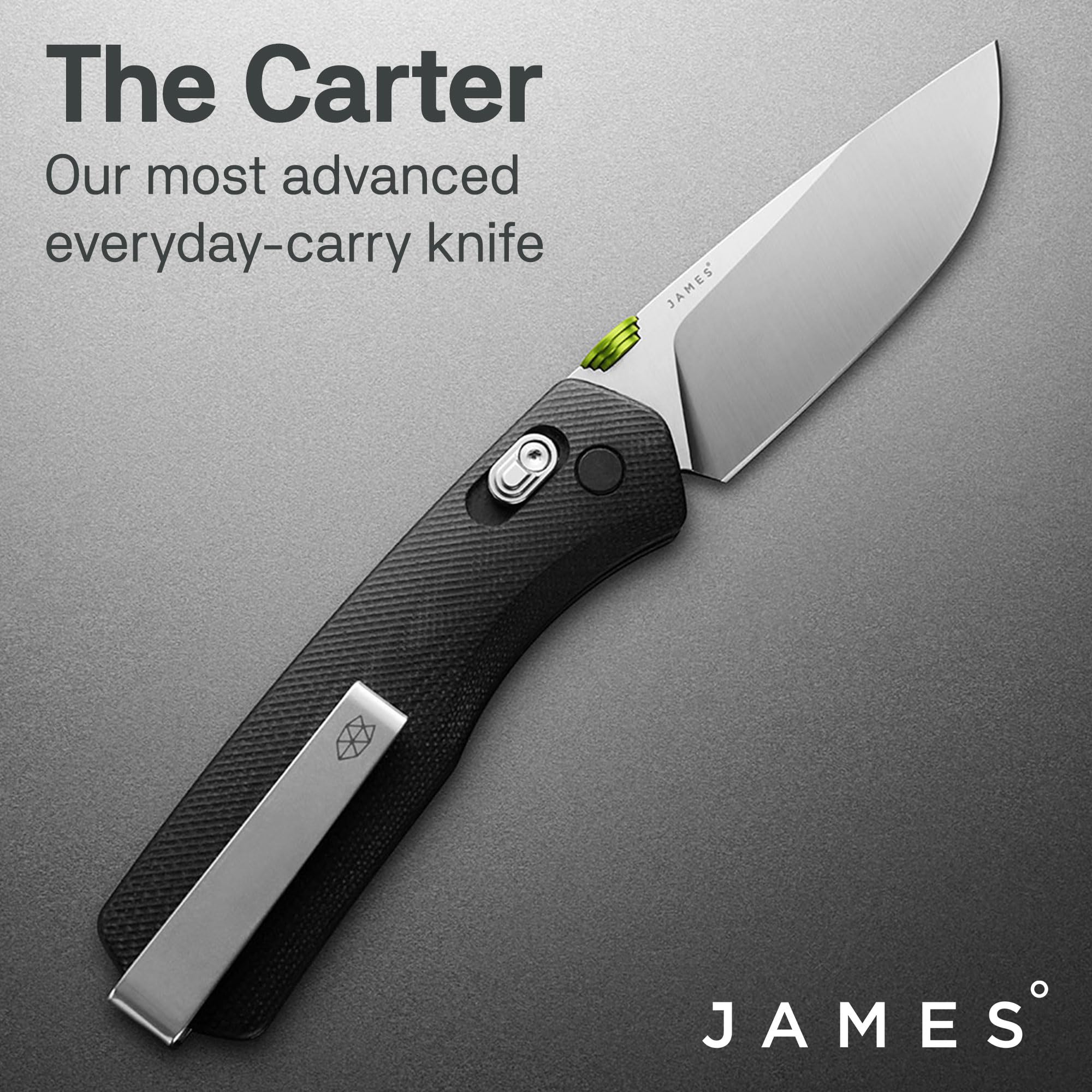 JAMES° The Carter Folding Pocket Knife Built for EDC Featuring a Slide Lock, 2.8