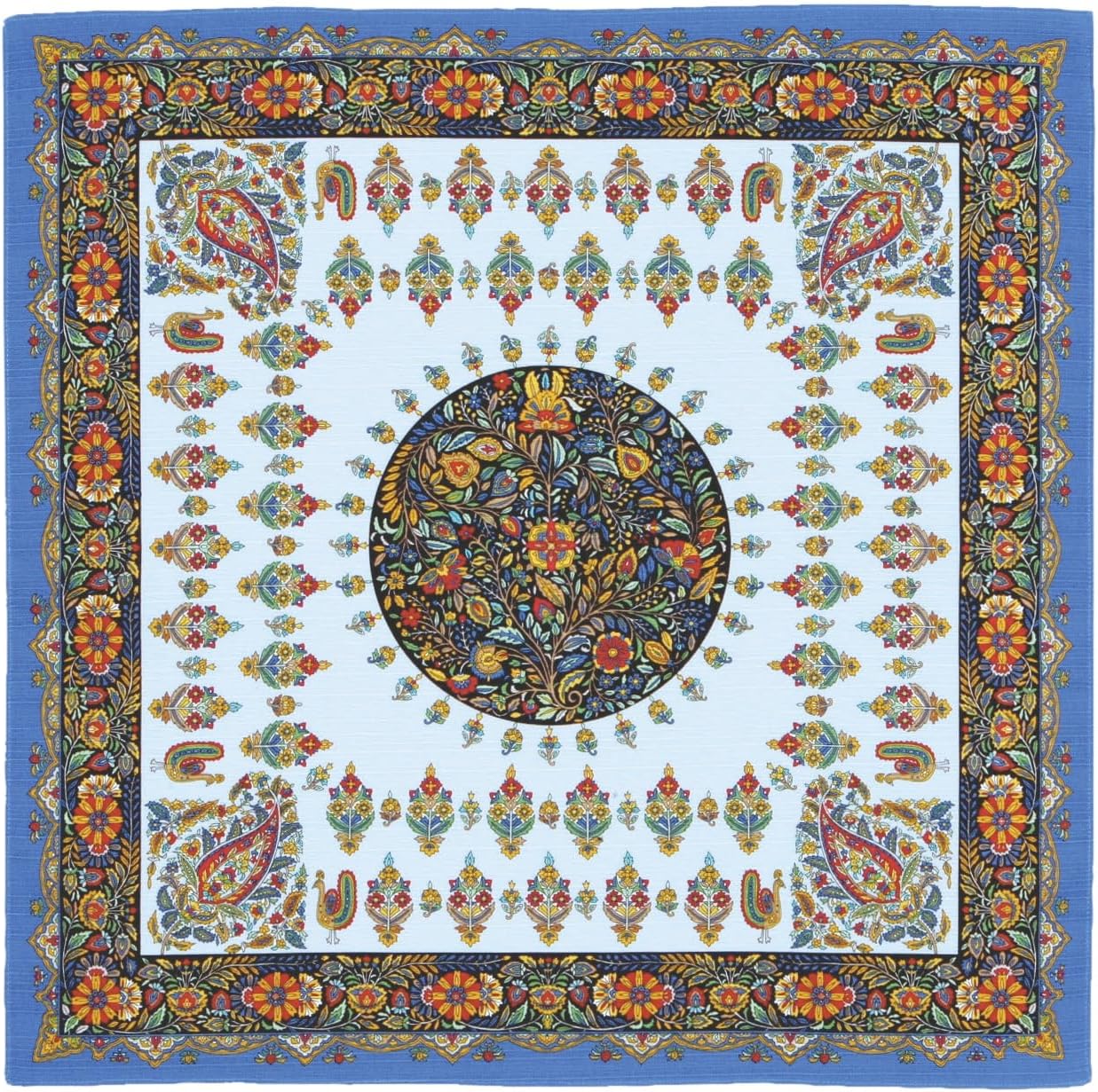 Yamamoto Hitoshouten Silk Road Shantung Furoshiki Katyawaru Blue [687-B] Made in Japan Japanese Pattern Inbound Souvenir