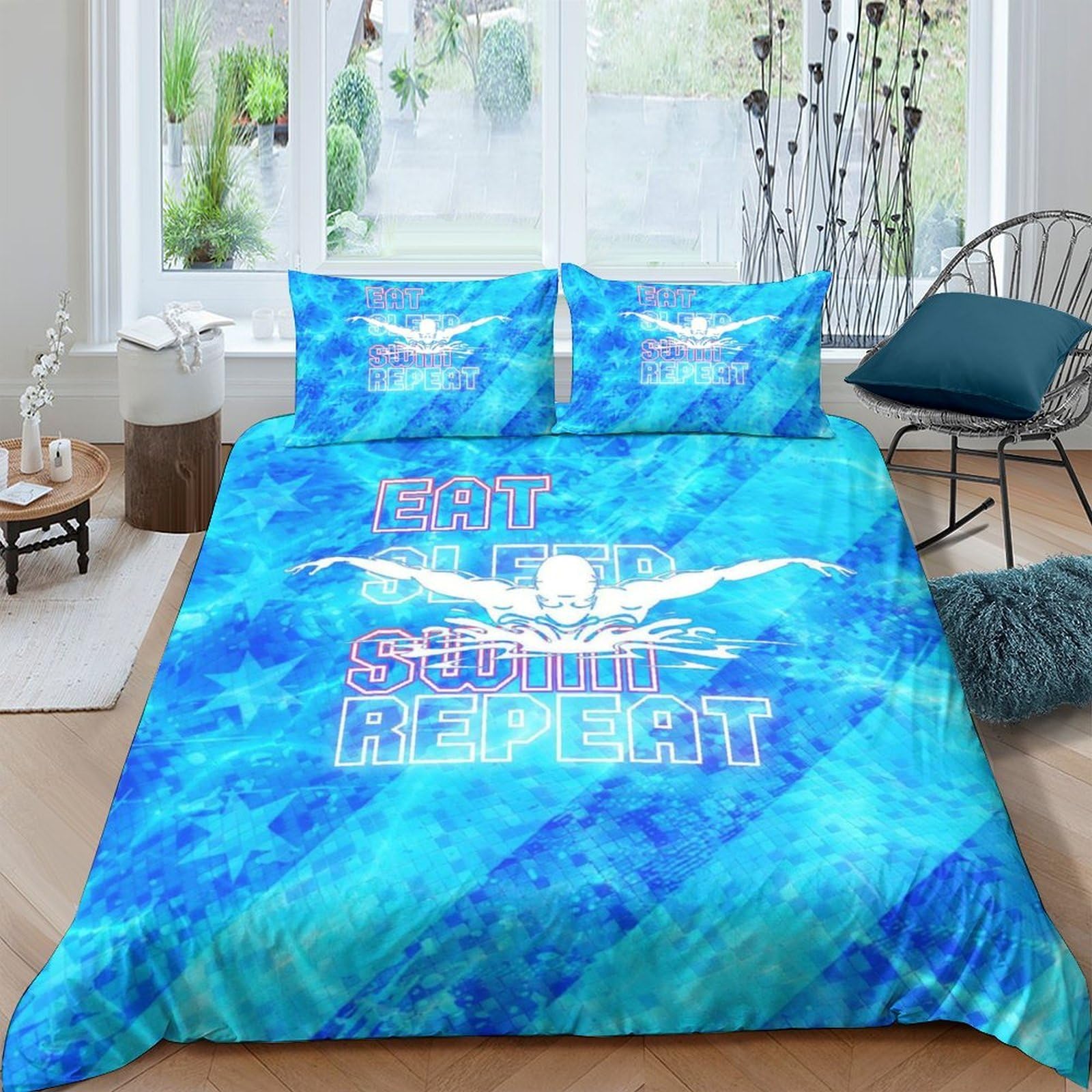 Ctjqhvkz Style-5 3D Printed Ocean Wave Fitted Sheet Microfiber Blue Watercolor Skull Mattress Cover For Bedroom Dorm Bed Protection Decor Single（135X200cm）