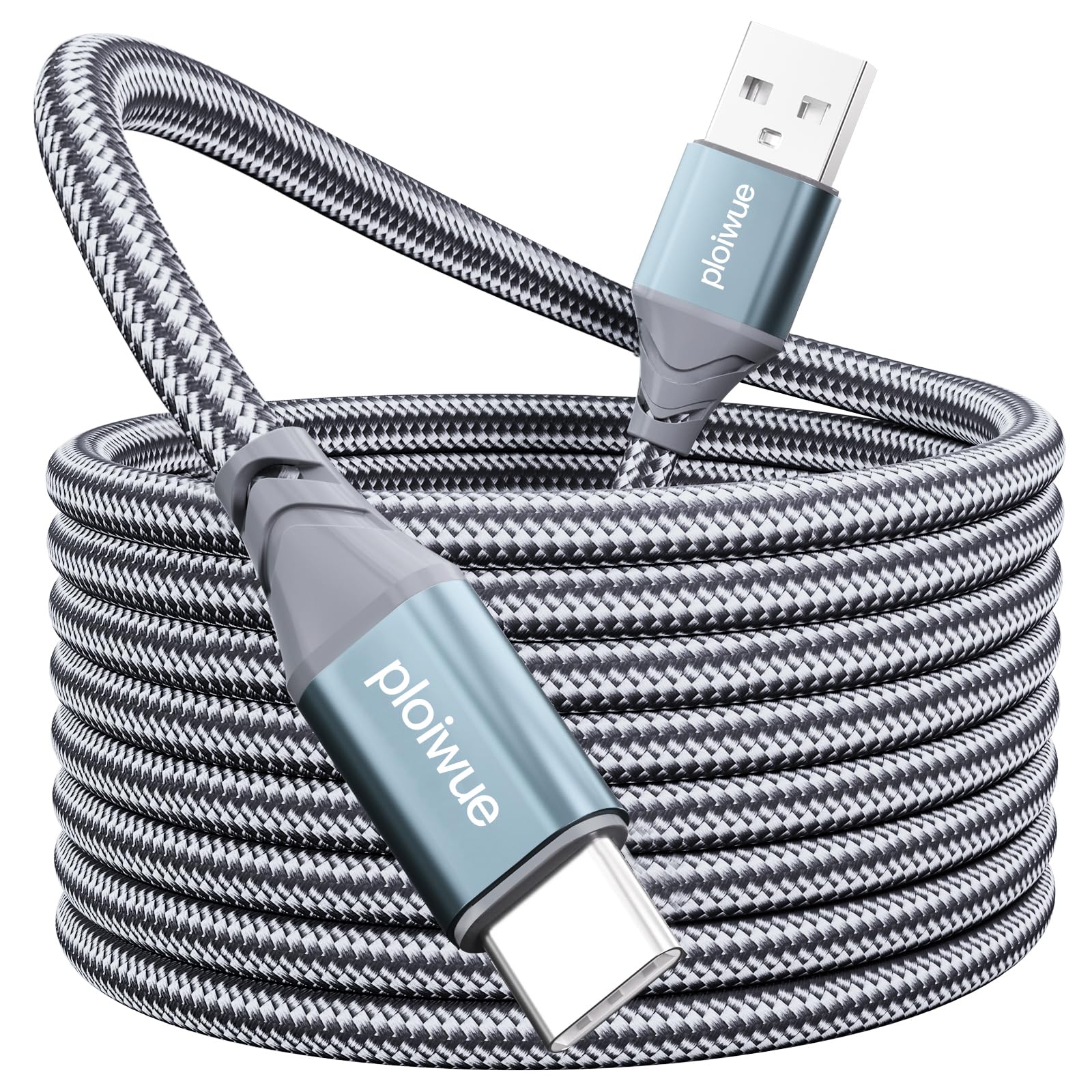 Cavo USB C 3M USB Type C Charger Cable Nylon BRAided Data Sync Cord for PS5 Controller PS5 DualSense Xbox Series X/S Controller, Sony, Samsung Galaxy S20 S21, Nintendo Switch (Grey)