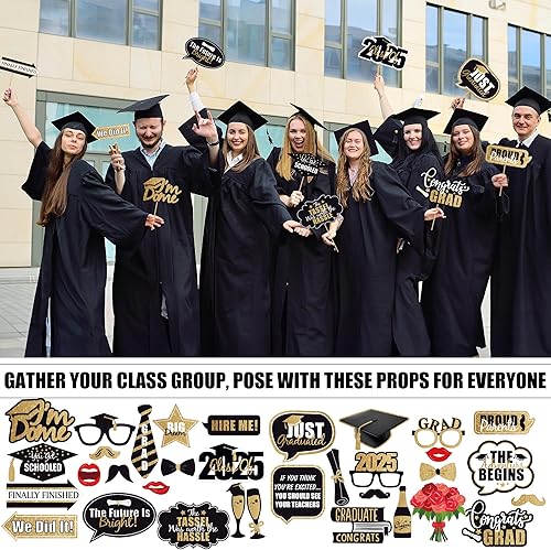 Vista 32 de KatchOn, Accesorios para cabina de fotos de graduación 2025 – Paquete de 21 Accesorios de fotos de graduación 2025 para decoraciones de graduación