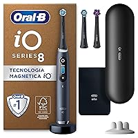 Oral-B Spazzolino Elettrico Ricaricabile iO 8 Nero, 3 Testine Di Ricambio