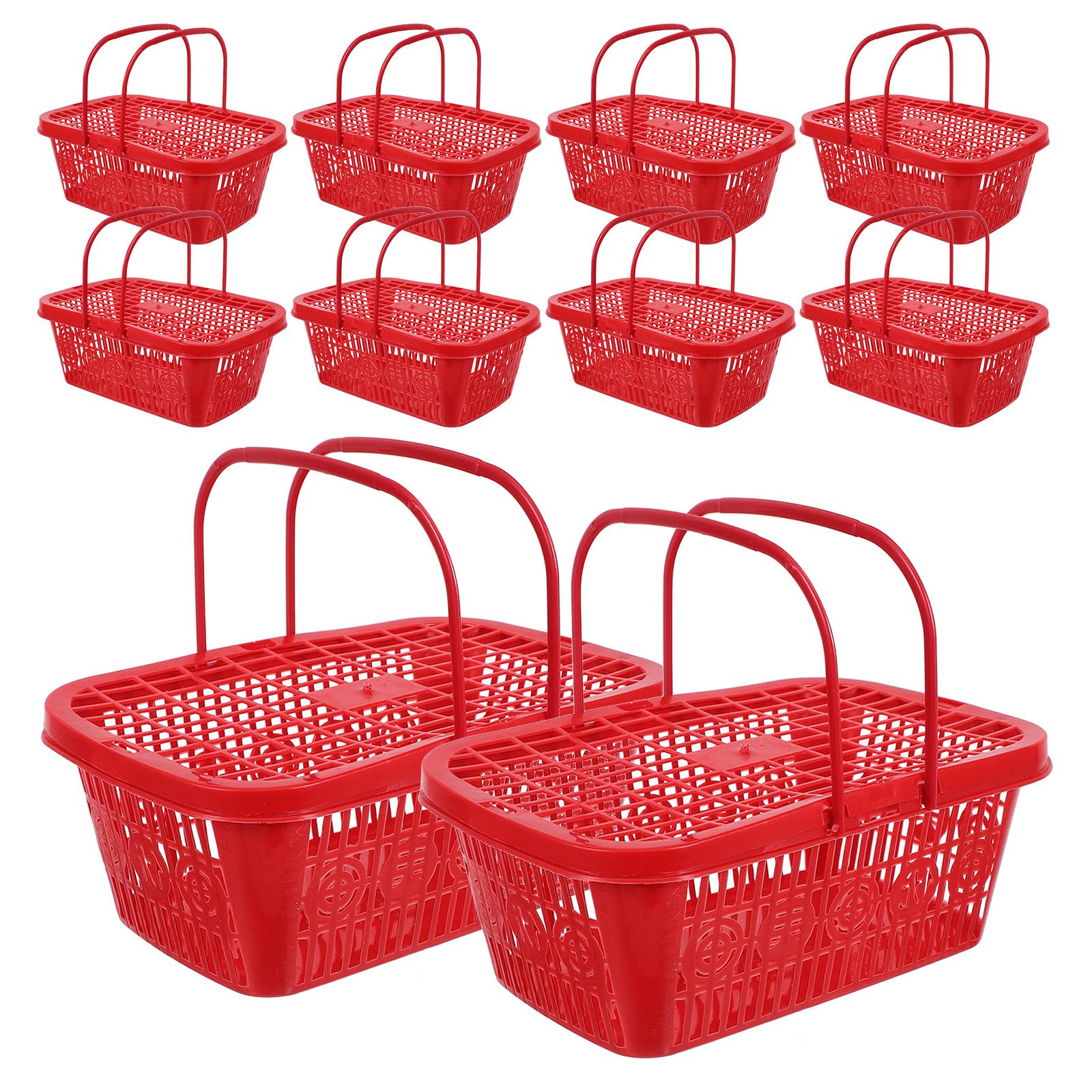 Cestas de plástico portátiles con diseño multifuncional para almacenamiento de verduras, 10 uds