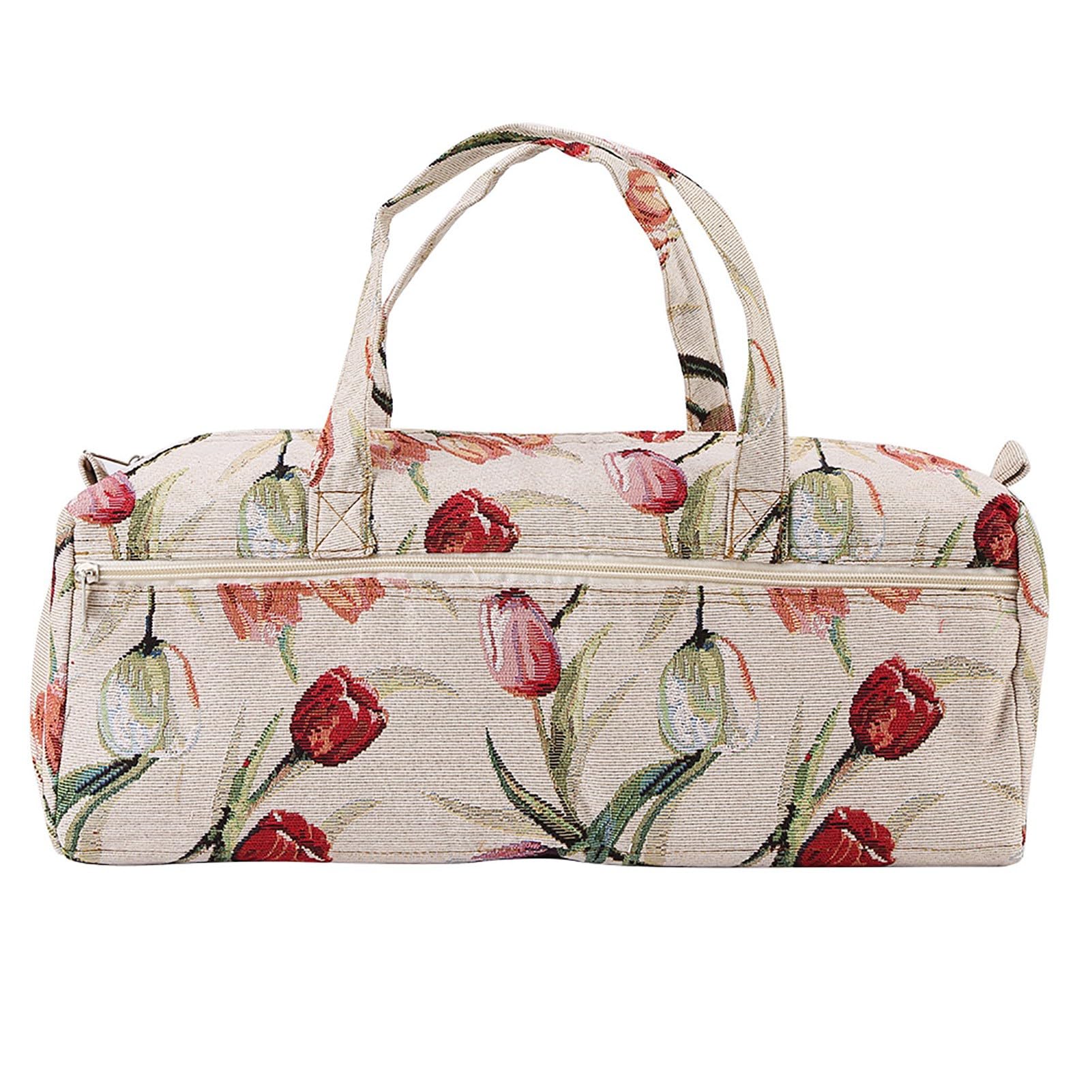 Gegong Borsa portaoggetti fatta a mano per ferri da maglia, in tessuto jacquard con fiori viola, rosa, per trucco, scrivania, viaggi, camera da letto, soggiorno (rosa jacquard)