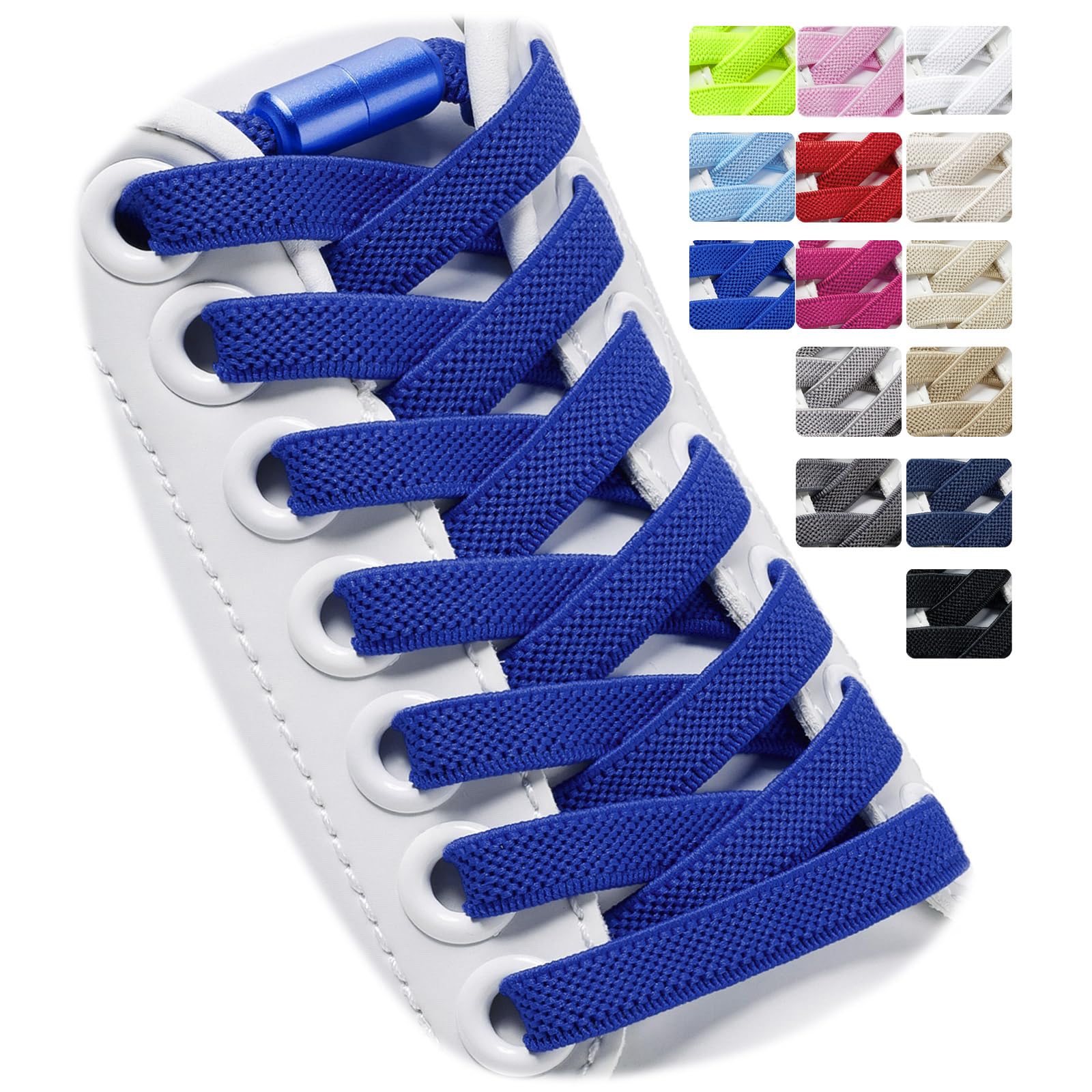 Puzeam 2 Pairs Elastic Laces - Elastic No Tie Shoe Laces for Kids, Adults Sneakers Shoes — view 27