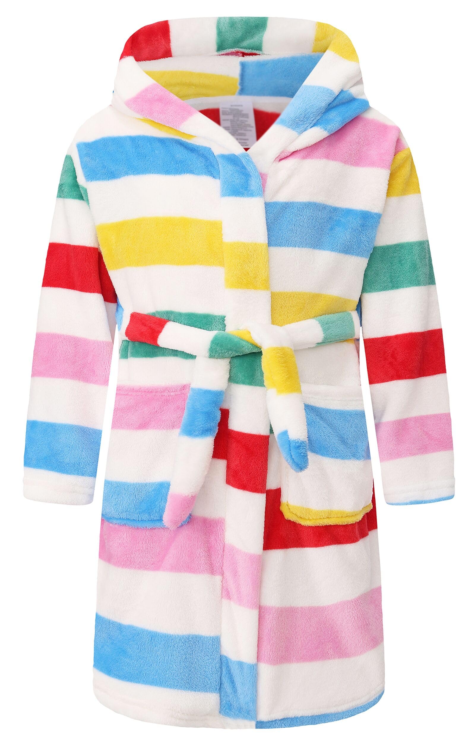 Kids Hooded Bathrobe Girls Soft Plush Hooded Flannel Pajamas Sleepwear Boys Spa Robe
