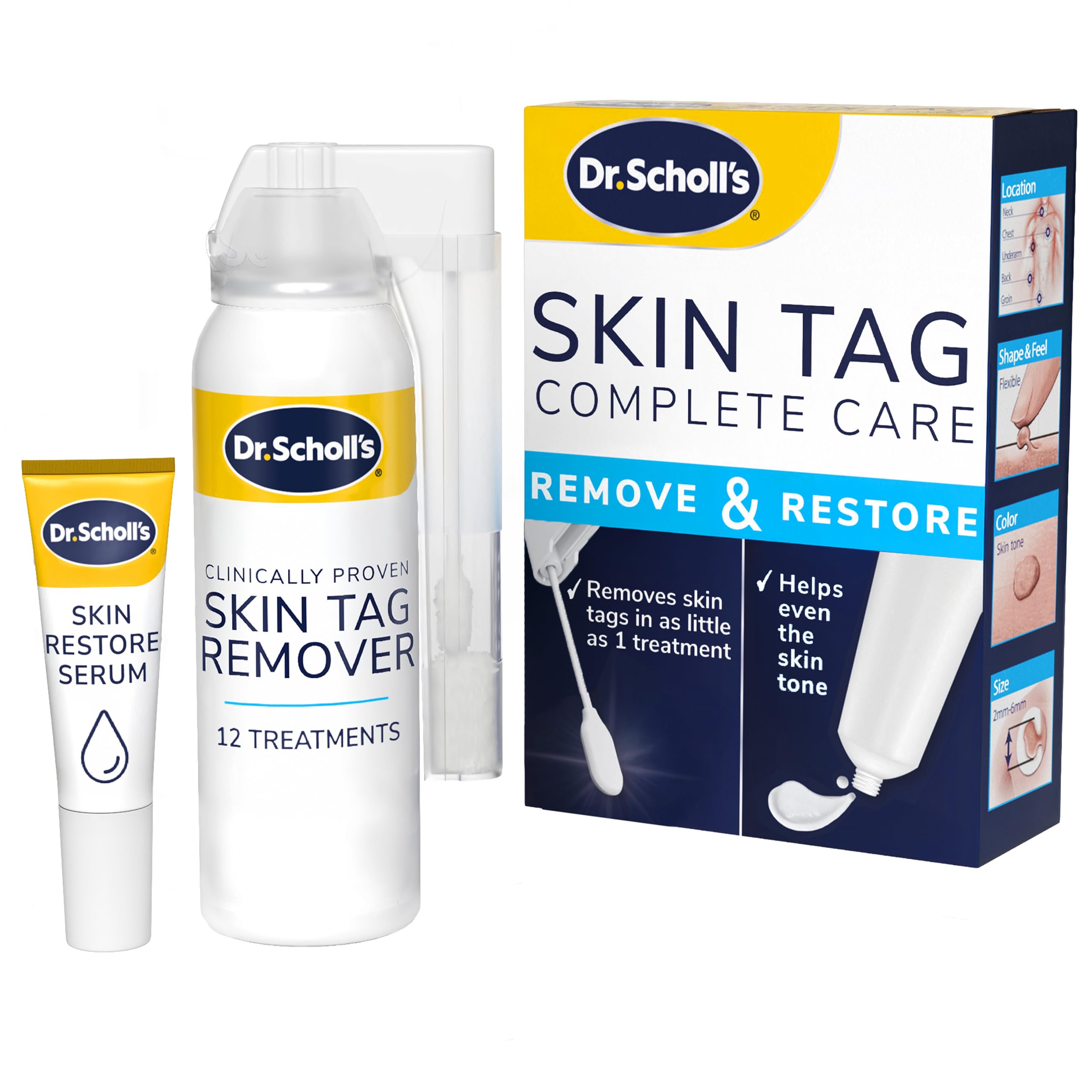 Complete Care Skin TAG Remover, 12 Ct // Removes Skin Tags & Restores Skin's Appearance, FDA-Cleared, Clinically Proven, 12 Treatments Plus Hydrating Serum