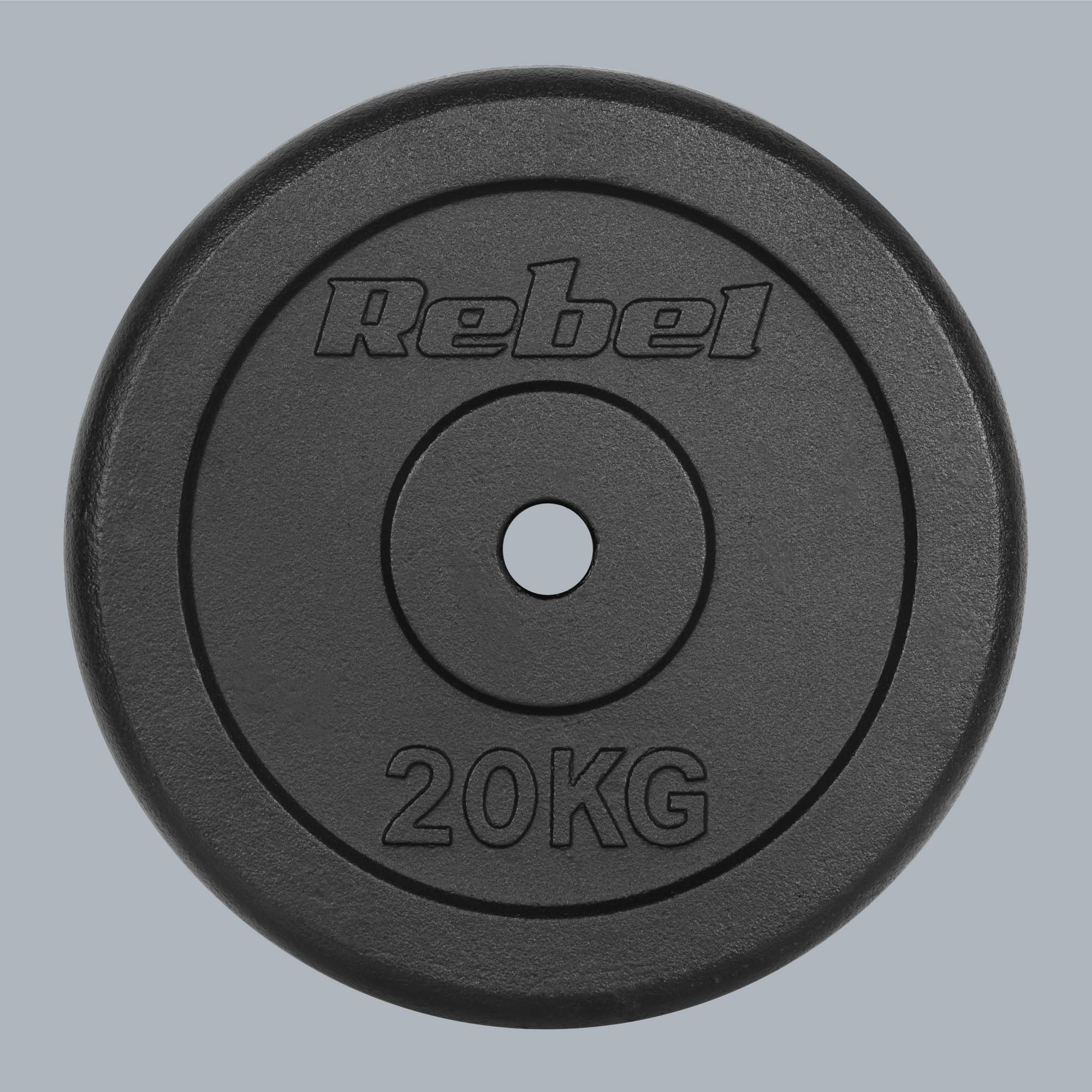Rebel Carga de Hierro Fundido 20 kg Agujero 31 mm Placa Clásica RBA-2131