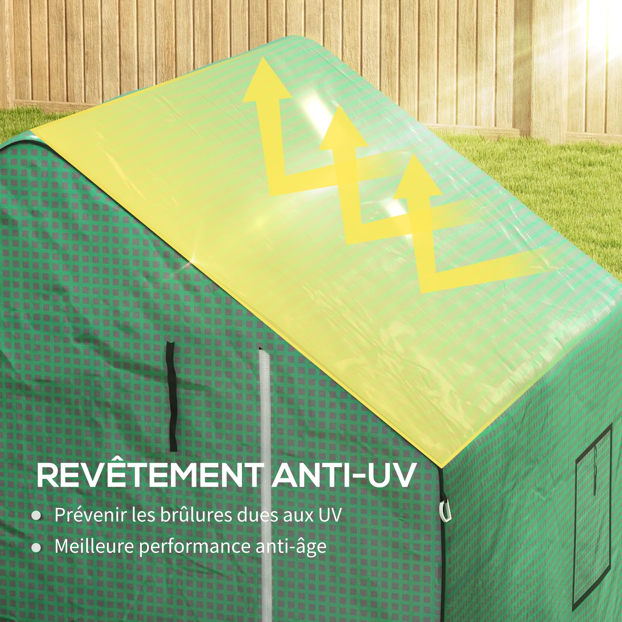 Outsunny Bâche de Remplacement pour Serre de Jardin 140 x 143 x 190 cm Anti-UV Vert