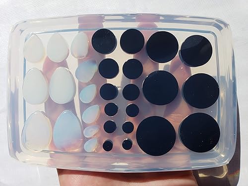 Miniatura 4 de AlenkaMolds 15 pares de moldes de resina transparente para tapones de calibre de oído, doble llamarada y lágrima, 0.157 in a 0.787 in, Silicona
