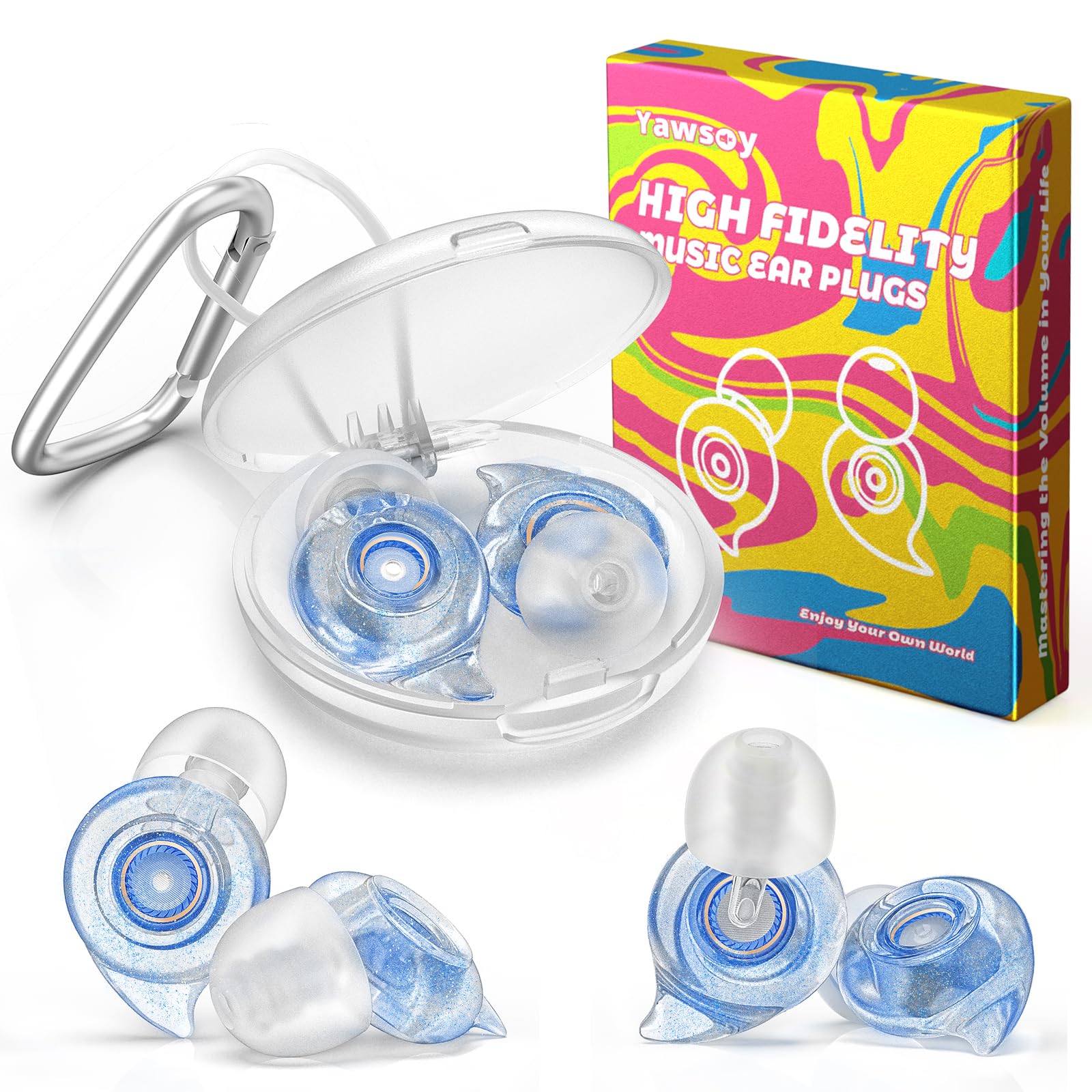 Sponsored Ad - Ear Plugs for Concerts, 2 Pairs High Fidelity Ear Plugs with Acoustic Filter – NRR of 22 and 24dB Noise Reductions for Festival, Nightclub, DJs, Musicians, Noisy Workplace(Blue)