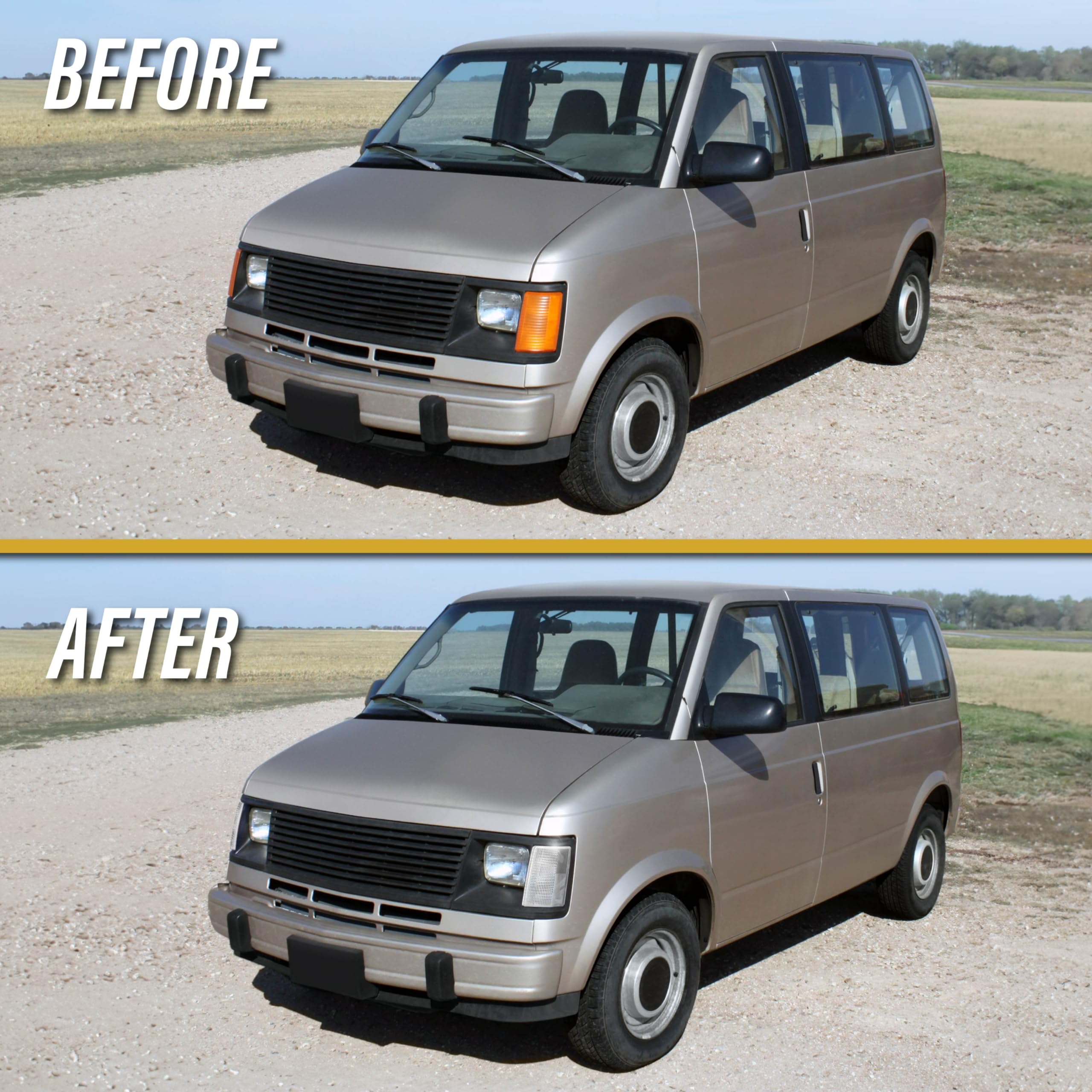 USR 85-94 Astro Van Corner Light CLEAR Corner Lamps (Left + Right) Pair - Compatible with 1985-1994 Chevrolet Chevy Astrovan/GMC Safari Van All Models/Trims