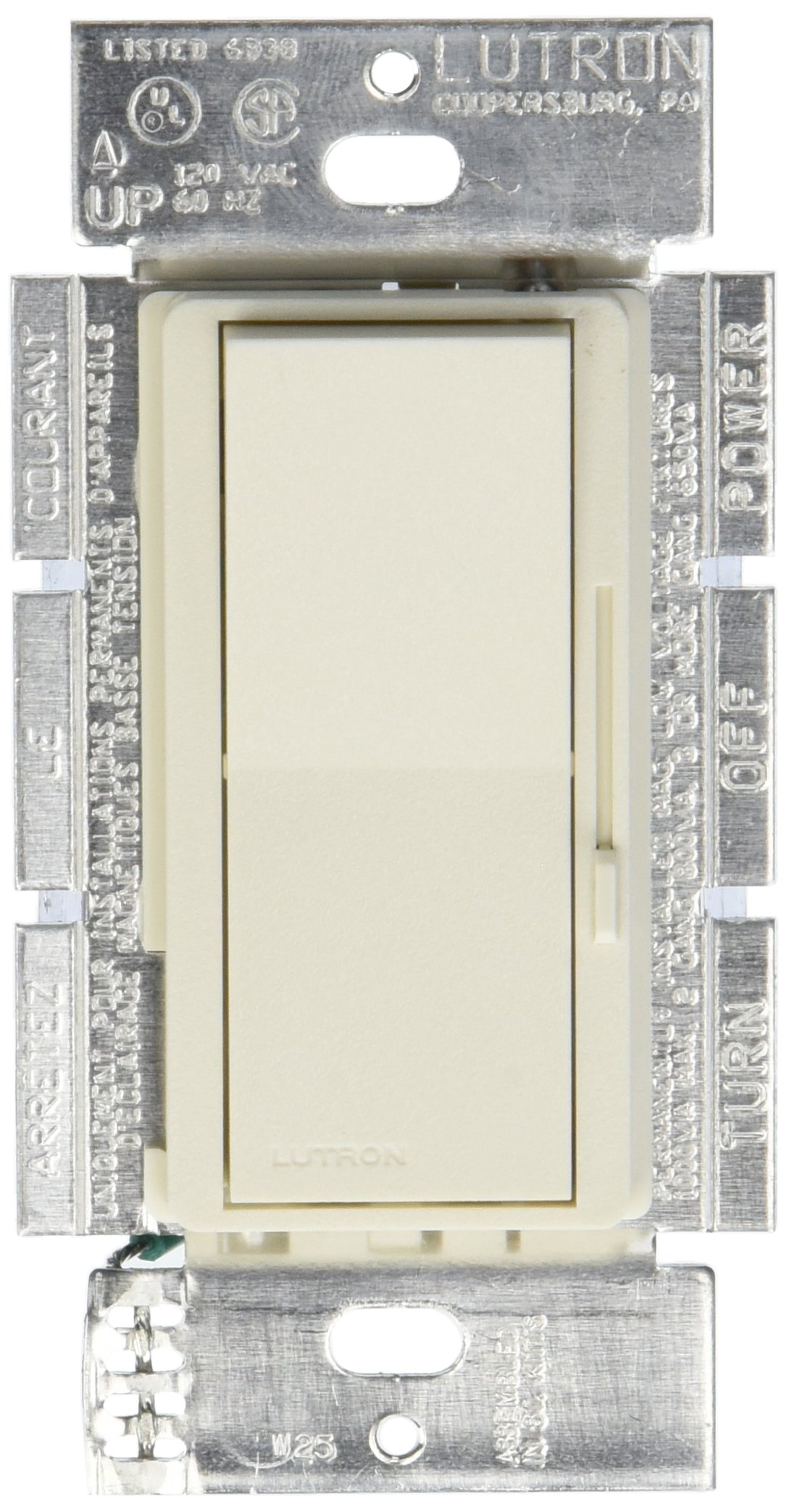Lutron DVSCLV-10P-BI Diva 800-watt Single Pole Magnetic Low-Voltage Dimmer, Biscuit