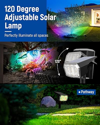 Miniatura 33 de Paquete de 6 focos solares para exterior, 63 LED y 3 modos de iluminación, impermeabilidad IP65 para iluminar jardines, casas, garajes, caminos