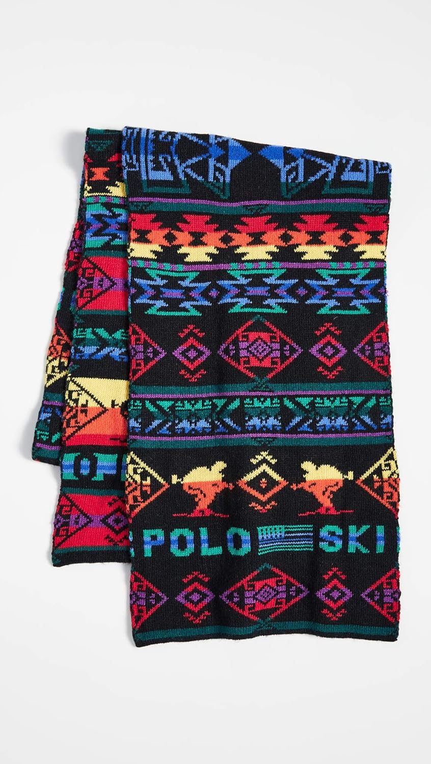 Polo Ralph Lauren Men's Beacon Skier Scarf, Black Multi, One Size at  Men’s Clothing store