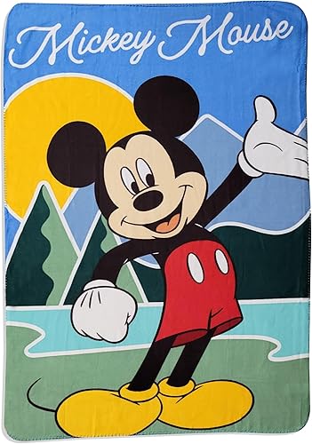 Disney Mickey Mouse Little Explore Happy Face - Mantas acogedoras de 40 x 60 pulgadas