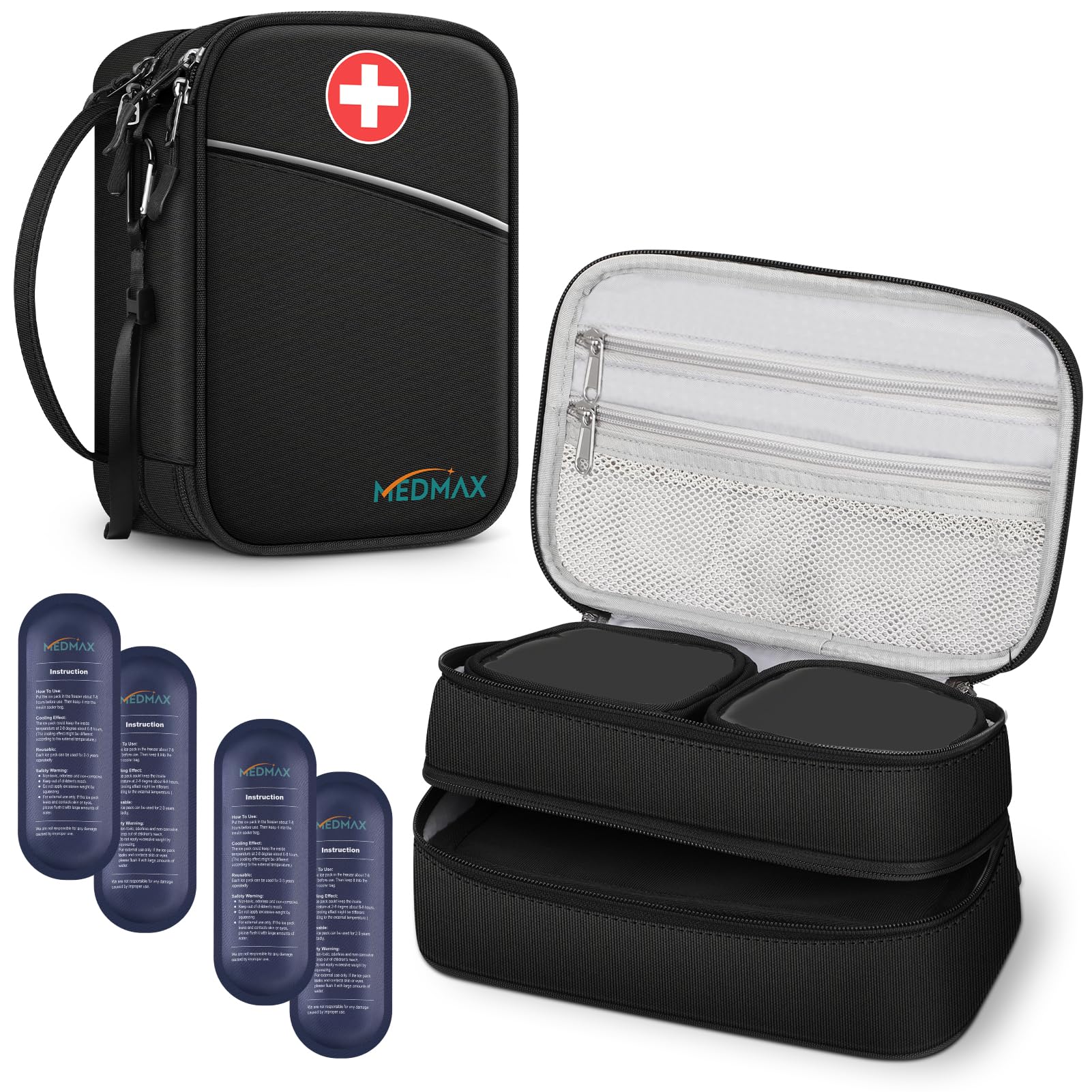 MEDMAX Insulin Cooler Travel Case with 4 Ice Packs