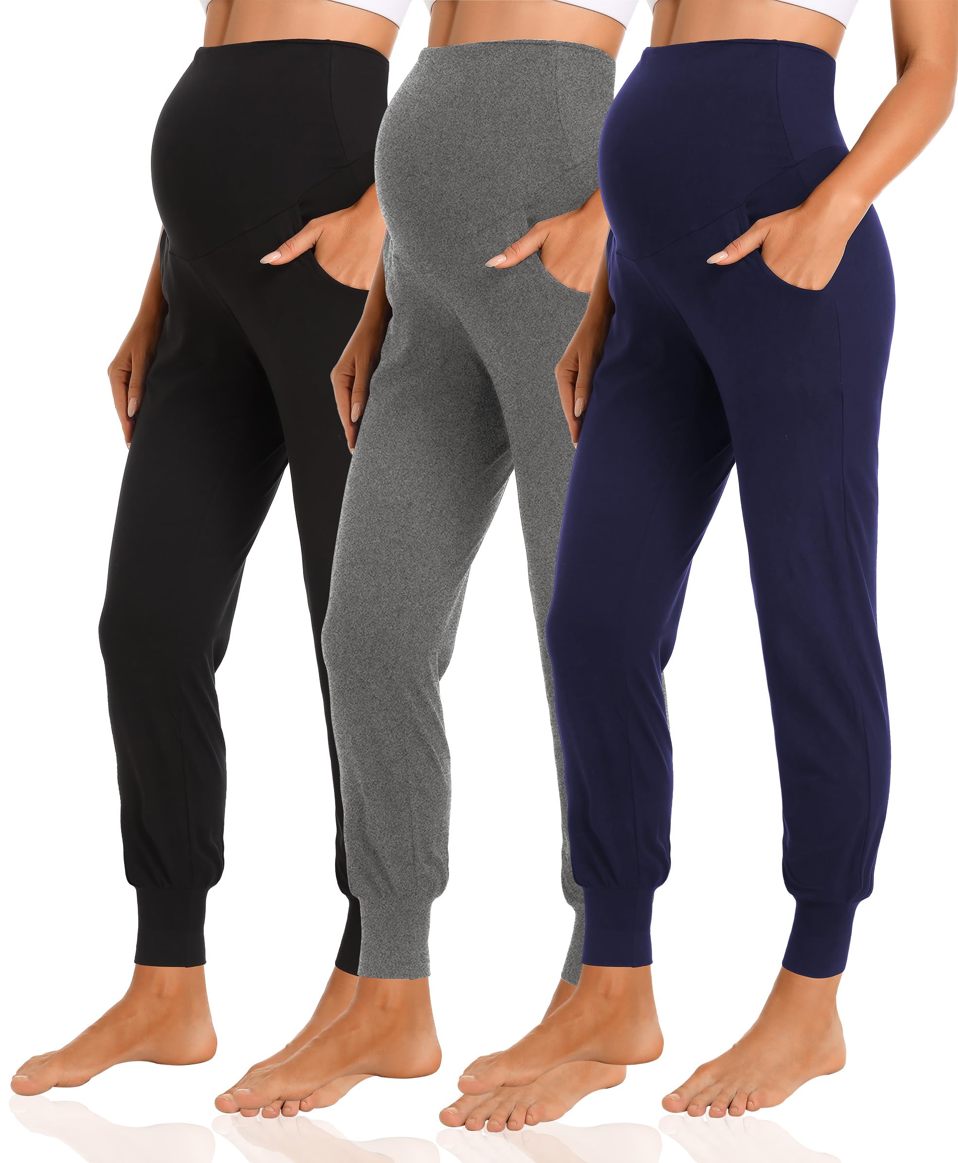 V VOCNI Women's Maternity Joggers Pants Pregnancy Sweatpants